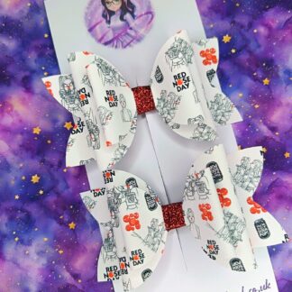 Red Nose Day K Pop Demon Hunters Hair Bows