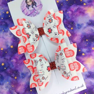 Red Nose Day Gabby's Dollhouse Hair Bows