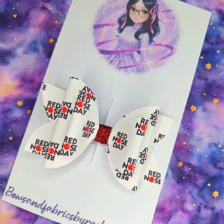 Red Nose Day 007 Hair Bow