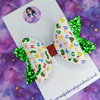 Hungry Caterpillar Glitter Hair Bow