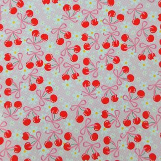 Cherry Bow 001 Canvas Fabric Sheet