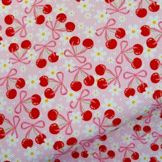 Cherry Bow 001 Canvas Fabric Sheet