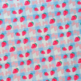 Strawberry Bow 001 Canvas Fabric Sheet