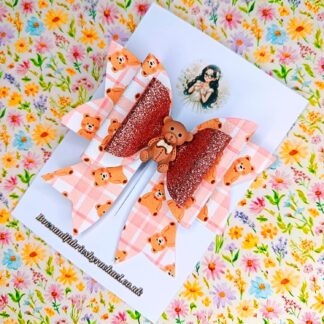 Teddy Bear Charm Hair Bow