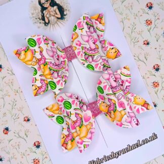 Winnie The Pooh Hair Bows Pair