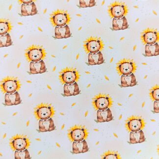 Sunflower Bear 001 Canvas Fabric Sheet