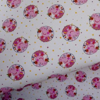 Pink Piggie 025 Canvas Fabric Sheet
