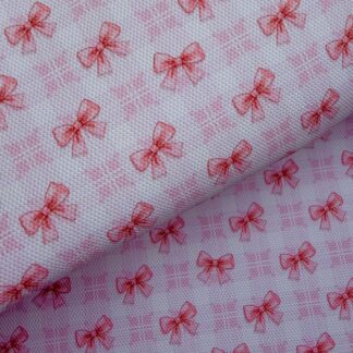 Pretty Pink Bows 001 Canvas Fabric Sheet