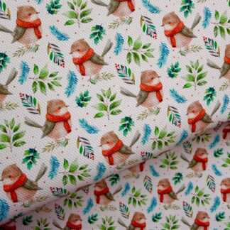 Christmas Robin 001 Canvas Fabric Sheet