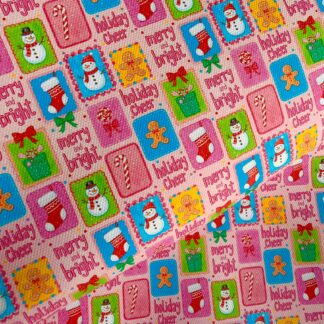 Pink Christmas 010 Canvas Fabric Sheet