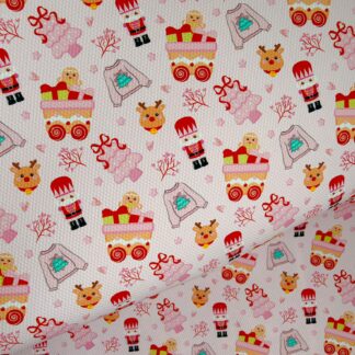 Pink Christmas 013 Canvas Fabric Sheet