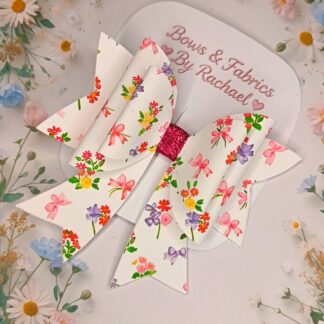 Floral Bows 003 Tail Hair Bow