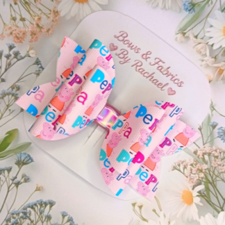 Pink Piggie 001 Hair Bow