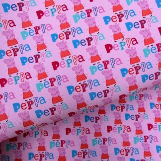 Pink Piggie 001 Canvas Fabric Sheet