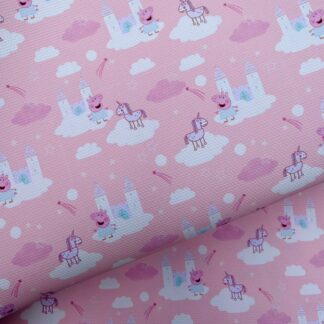 Pink Piggie 003 Canvas Fabric Sheet