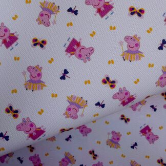 Pink Piggie 002 Canvas Fabric Sheet