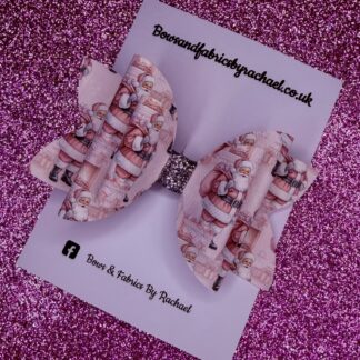 Pink Santa 001 Hair Bow