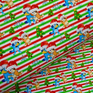 Blue Dog Christmas 001 Canvas Fabric Sheet