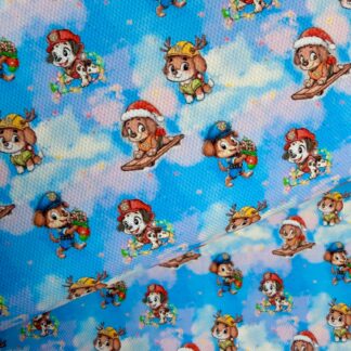 Rescue Pups Christmas 002 Canvas Fabric Sheet