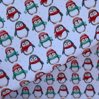 Christmas Penguins 001 Canvas Fabric Sheet
