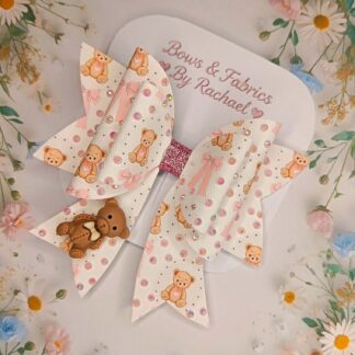 Limited Edition Teddy Bear Charm Hair Bow