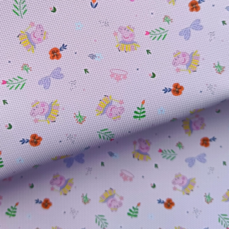 Pink Piggie 020 Canvas Fabric Sheet