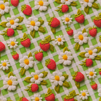 Strawberries 002 Canvas Fabric Sheet