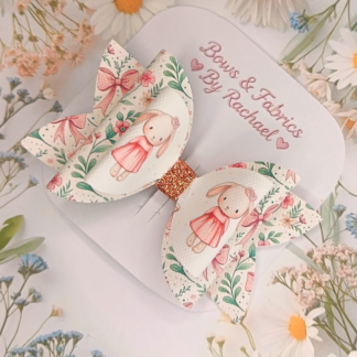 Floral Bunny Hair Bow