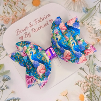 Floral Peacock 001 Hair Bow