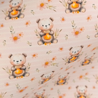 Honey Bear 001 Canvas Fabric Sheet