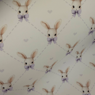 Bunny Bow 001 Canvas Fabric Sheet