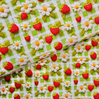 Floral Strawberries 001 Canvas Fabric Sheet