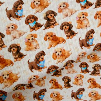 Pups 004 Canvas Fabric Sheet