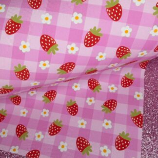 Flowers & Strawberries 005 Canvas Fabric Sheet