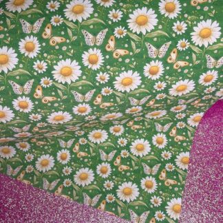 Daisies & Butterflies 001 Canvas Fabric Sheet