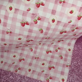 Strawberry Bow 007 Canvas Fabric Sheet