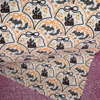 Floral Halloween 001 Canvas Fabric Sheet
