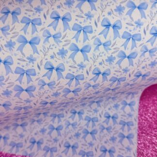 Blue Bows 001 Canvas Fabric Sheet