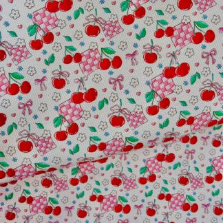 Cherry Bows 001 Canvas Fabric Sheet