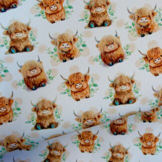 Highland Cows 002 Canvas Fabric Sheet