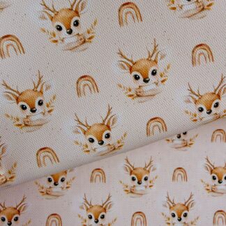 Boho Deer 001 Canvas Fabric Sheet