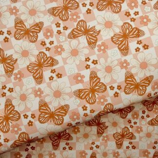 Butterflies & Flowers 001 Canvas Fabric Sheet