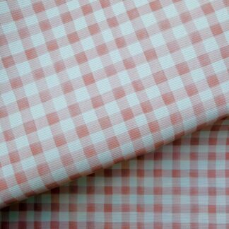 Pale Pink Gingham Canvas Fabric Sheet