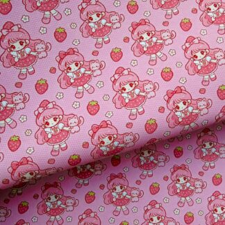 Strawberry Girl 001 Canvas Fabric Sheet