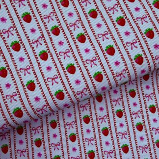 Strawberry Bow 006 Canvas Fabric Sheet