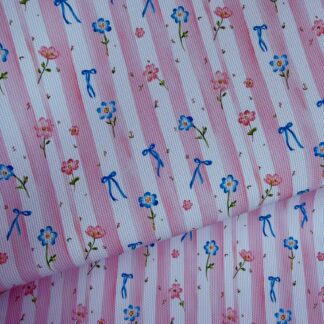Floral Bows 005 Canvas Fabric Sheet