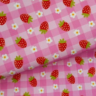 Flowers & Strawberries 005 Canvas Fabric Sheet