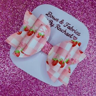 Strawberry Bow 007 Hair Bow