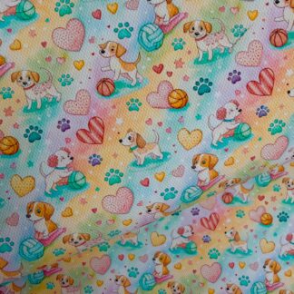 Pups 002 Canvas Fabric Sheet