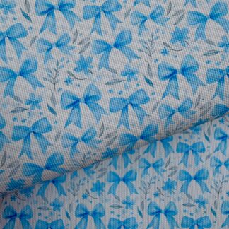 Blue Bows 001 Canvas Fabric Sheet